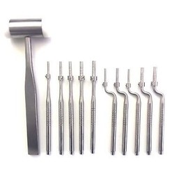 SURGICAL ONLINE Dental Implant Instruments Sinus Osteotomes Periotome Set - Plastic Head Mallet