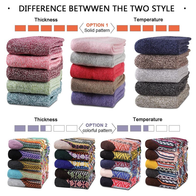 Heatuff Womens Thick Wool Socks Thermal Warm Winter Crew Socks