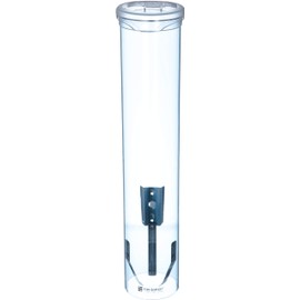 San Jamar Small Pull-Type Cup Dispenser Fits 3-4.5 Oz Cone Cups, 3-5 Oz Flat Cups with Flip Caps for Restaurants, Dining Halls, and Fast Food, Plastic, 16 Inches, Blue