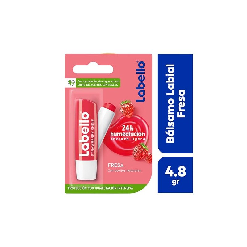 LABELLO Bálsamo labial con color Fresa (4.8g) protector labial con