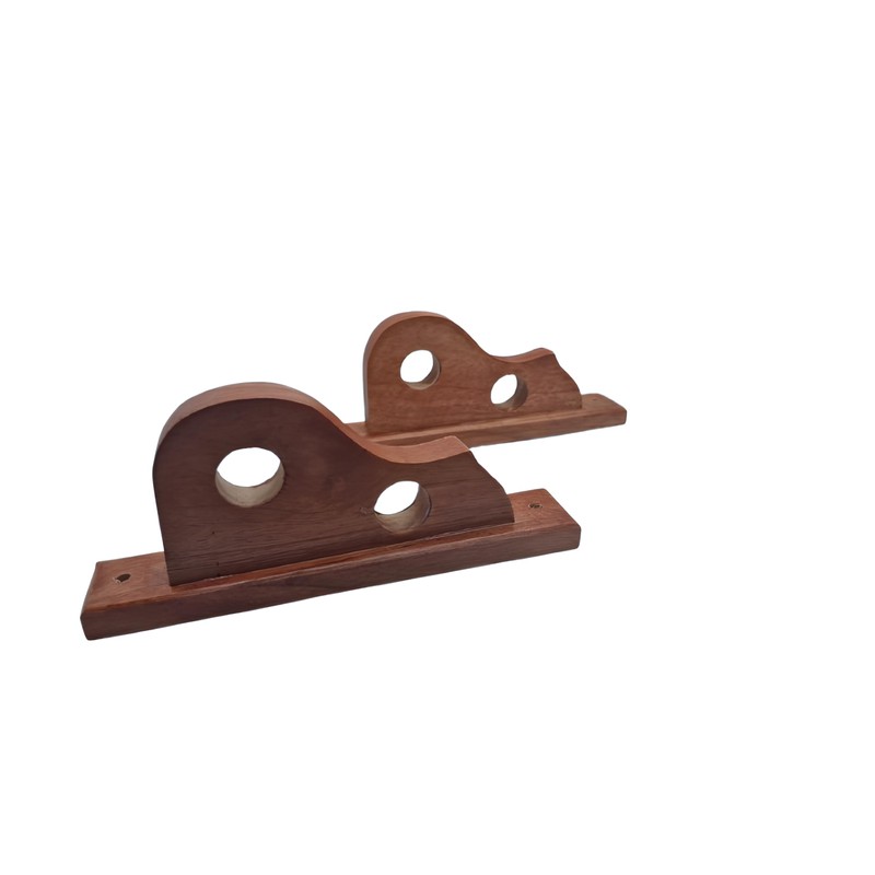 Genérico Juego De Cortineros Madera Cedro Natural Barnizado 2pz Moderno