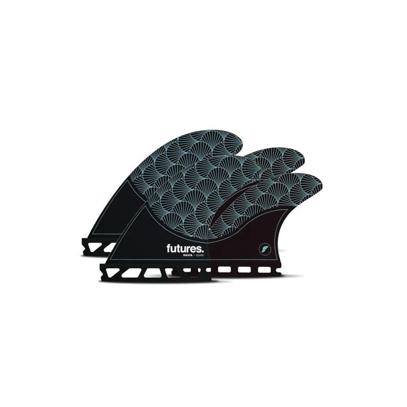 Futures Fins Rasta Honeycomb Quad Fin Black-Teal