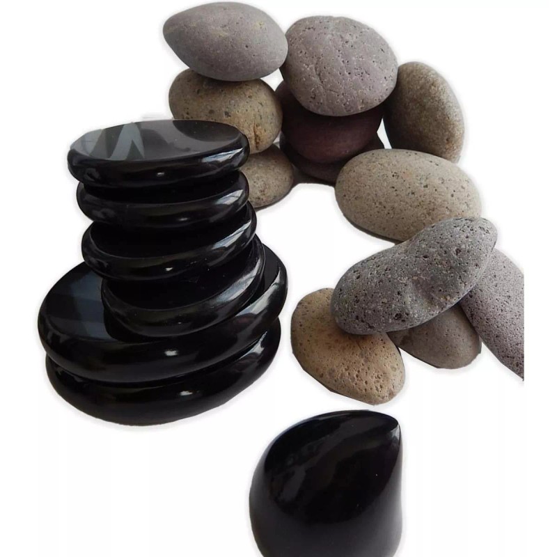 Technoking Kit De Piedras Calientes De Obsidiana Super Completo Spa