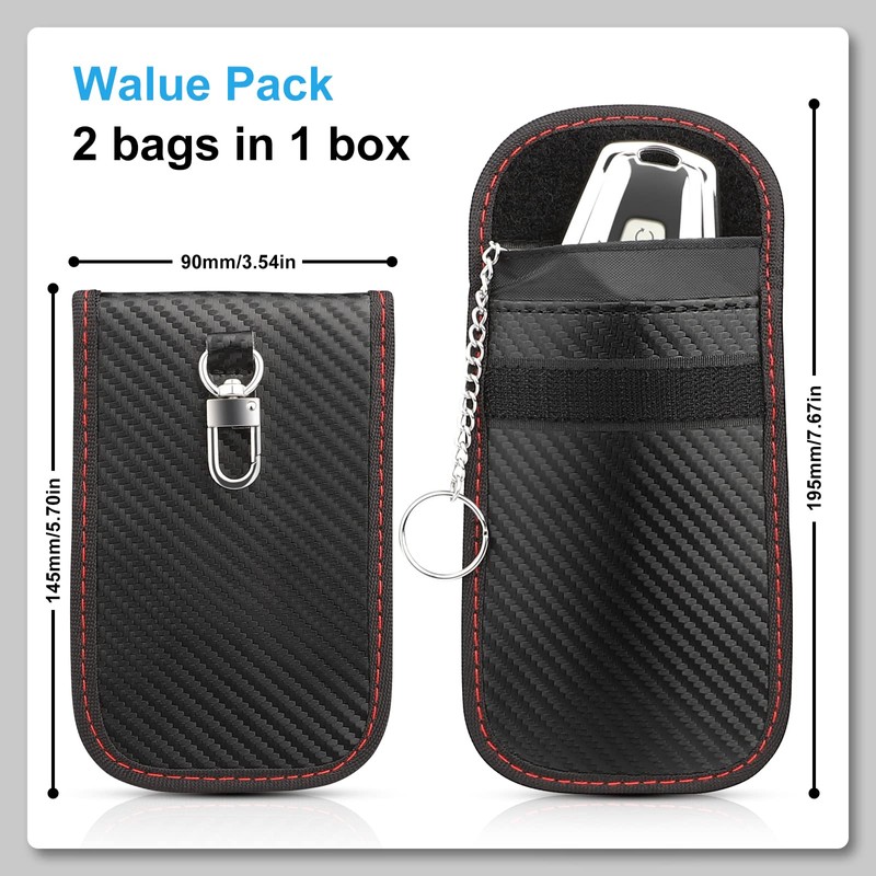 Faraday Pouch for Car Keys, [2 Pack] Diyife Car Key
