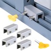 Adjustable Sliding Window Locks with Keys (4 Sets Silver) -