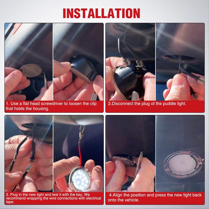 Nilight 2 PCS Blue LED Side Mirror Puddle Lights