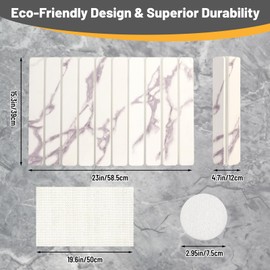 23*16'' Large Stone Quick Drying Mat For Kitchen Counter Bathroom Foldable and Absorbent Diatomaceous Earth Drying Stone Mat Home Pad Fast-Drying Floor Mat Marble White