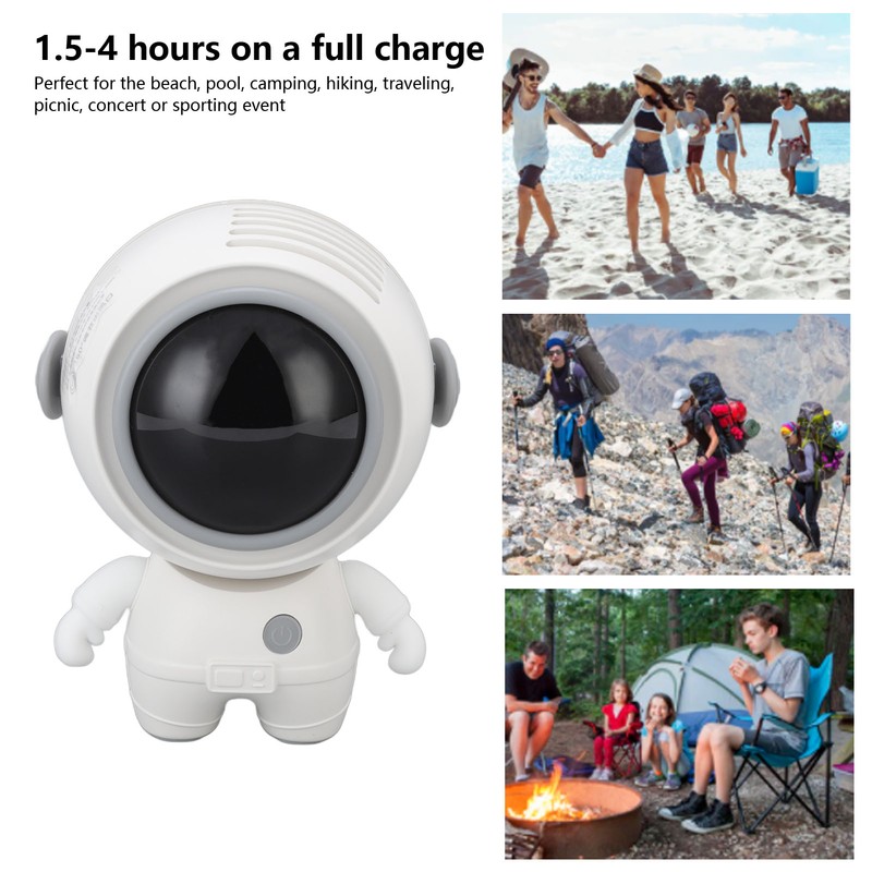 Mini Fan USB Astronaut Appearance Rechargeable Low Noise Portable Hanging