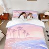Pink Beach Bedding Set Queen Size Kids Girls Romantic Hawaii