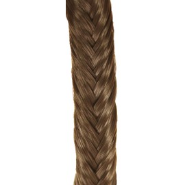 Mia FishTail Braidie, Beautiful, Classic, Chic Braided Headband Made of Synthetic Wig Hair On An Elastic Rubber Band, Pretty Medium Brown, For Women and Girls 1pc