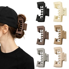 6 Pcs Trucker Hat Hair Clips for Women，Hat-Friendly Claw Clips for Baseball Caps, Perfect for Thick Hair and Stylish Hat Hairstyles