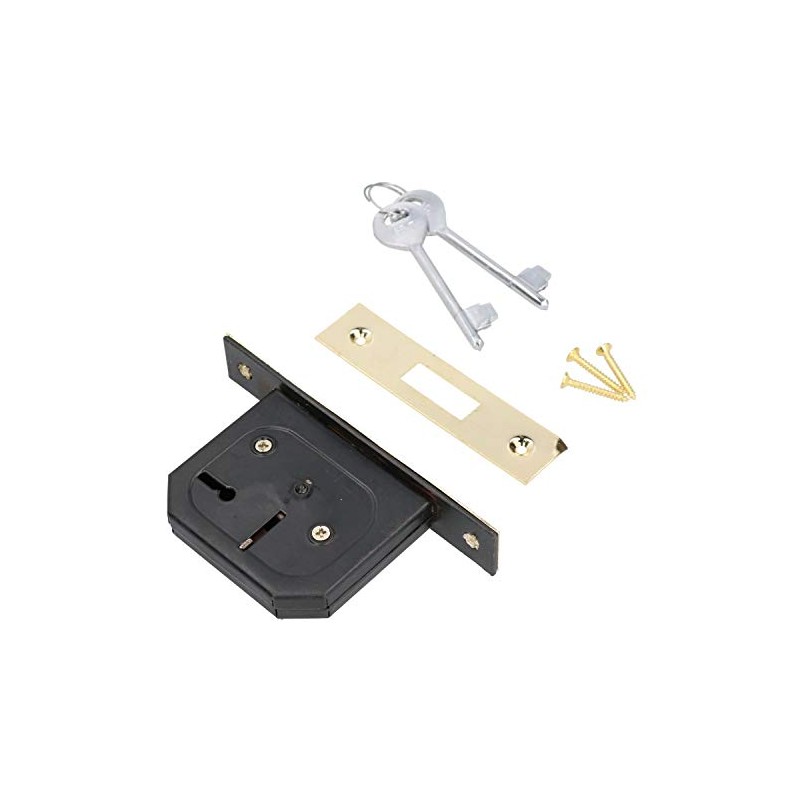 2-1/2" Mortice 3 Lever Deadlock Security Door Bolt Latch Brass