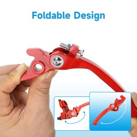 EOPOAYI Folding Clutch Brake Lever Cable and 7/8" Throttle Handle Grips Kit Compatible with 110cc 125cc Pit Dirt Bike SSR Apollo RFZ DBX18 Taotao DB17 TTR Coolster M-125 Xmotos Motorcycle Parts Red
