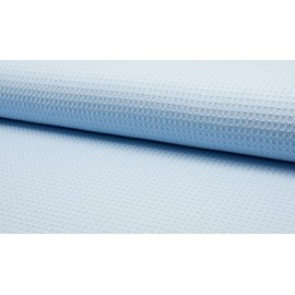 100% Cotton Waffle Honeycomb Pique Fabric Material Pale Blue, 1/2Mtr - 150cm x 50cm