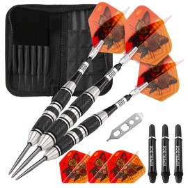 Viper The Freak Steel Tip Darts 3 Knurled Rings Barrel 22 Grams and Casemaster Select Blue Nylon Dart Case