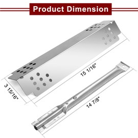 Hiorucet Grill Replacement Parts for Charbroil 463722313 463722314 463742111 463722311 466721911 463722312 463722911 463750914 463722315, Stainless Steel Heat Plate, Crossover Tubes & Burner