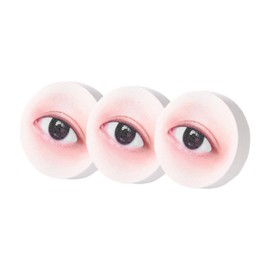 perfeclan 3 Pieces Lash Sponges for Practice Eyelash Extension Sponge, Multifunction Eye Shaped Practice Sponge for Dating, Beauty, brown and black