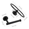 Black Towel Holder 2 Set - Towel Ring & Toilet