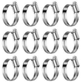 Steelsoft Non-Slip Worm Gear Hose Clamps#20, 1-3/16" to 1-3/4"(30-45mm) Adjustable Stainless Steel Screw Clamps for Automotive, Fuel Line, Garden, Heater, Radiator Tube Pipe, 12 Pack