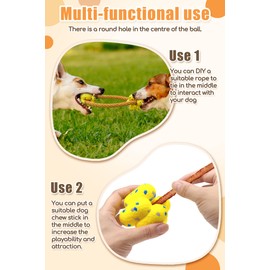 Moonorange Upgrade Undirected Dog Balls for Aggressive Chewers, Tennis Balls for Dogs, Durable Bouncy Dog Toy Balls, Interactive Dog Toys for Fetch Game, Lightweight Floating Dog Toys(Yellow)