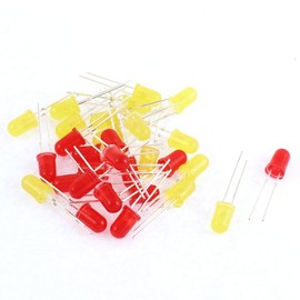IIVVERR 30pcs 5mm Red Yellow Color LED Light-emitting Diode Beads Bulbs Lamp (30pcs 5mm Rojo Amarillo Color LED Diodo emisor de luz Granos Bombillas Lámpara