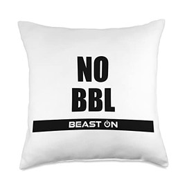BEAST ON No BBL Fitness Body Workout Gym Bodybuilding Motivation Throw Pillow, 18x18, Multicolor