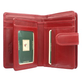 VISCONTI Monza Collection Venice Vegetable Tanned Ladies Leather Purse RFID MZ11 Red