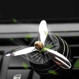 Baceyong Auto Lufterfrischer, Propeller Belüftungsclip ätherische Öle Duft Diffusor Ventilator, Auto Decor Lufterfrischer Duft Diffusor, Schwarz