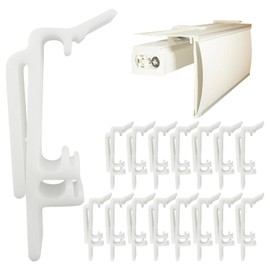 Amazing Drapery Hardware Vertical Blinds Valance Clips - Dust Cover Holder Bracket - Clear, UV Stable, Fits 1 3/8" and 1 7/8" Wide Headrails - 16 Pack