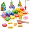 XiYee 3-in-1 Montessori Toy, Wooden Sorting & Stacking Toy Puzzle