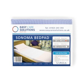 1 x Easy Care Solutions | Washable Bed Pad Protector | with Tucks/Flaps | 85 cm x 90 cm | 3 litres Absorbency| Reusable White Bed Pads | Pack of 1