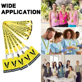 Colarr 25 Pack Volunteer Lanyard with PVC Plastic Card Pass Volunteer Badges ID Breakaway Lanyard for Events Fundraising Church, Events, School Volunteer (Yellow)