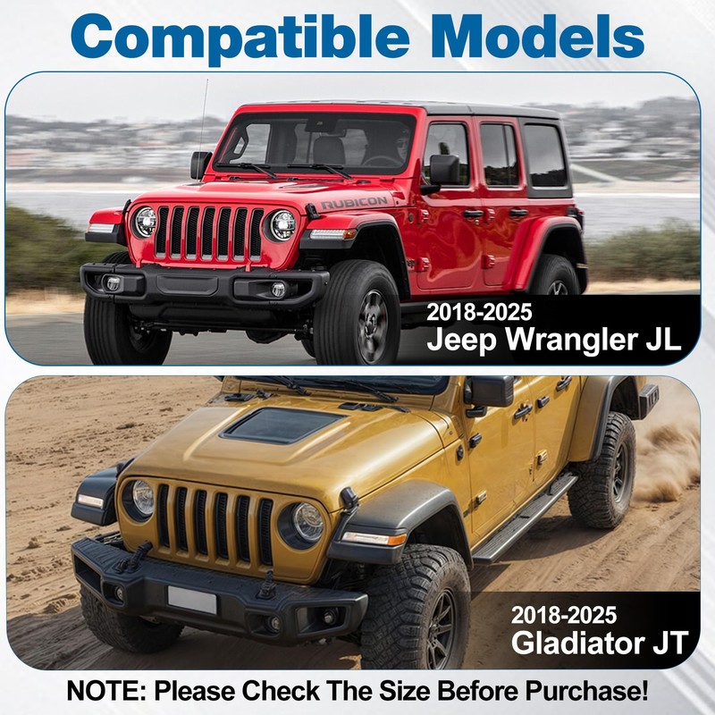 MYFAMIREA Magnetic Keyhole Covers for Jeep Wrangler JL/Gladiator JT 2018-2025
