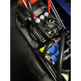 3D Abilities Max8G2 ESC Mount, w/ T-Brace button holder - Compatible w/ Traxxas Sledge - Red