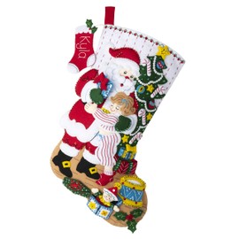 Bucilla Hugs, Felt Applique Christmas Stocking Kit, 18""" (89253E)