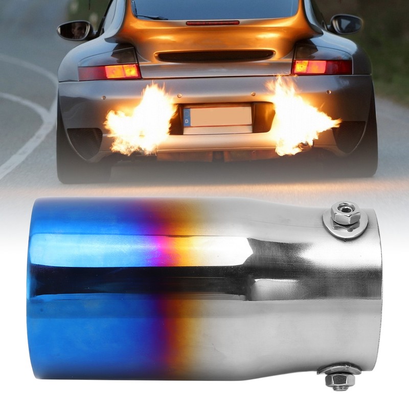 Exhaust Tip 3in Inlet 3.5in Outlet 6.4in Length Straight Edge