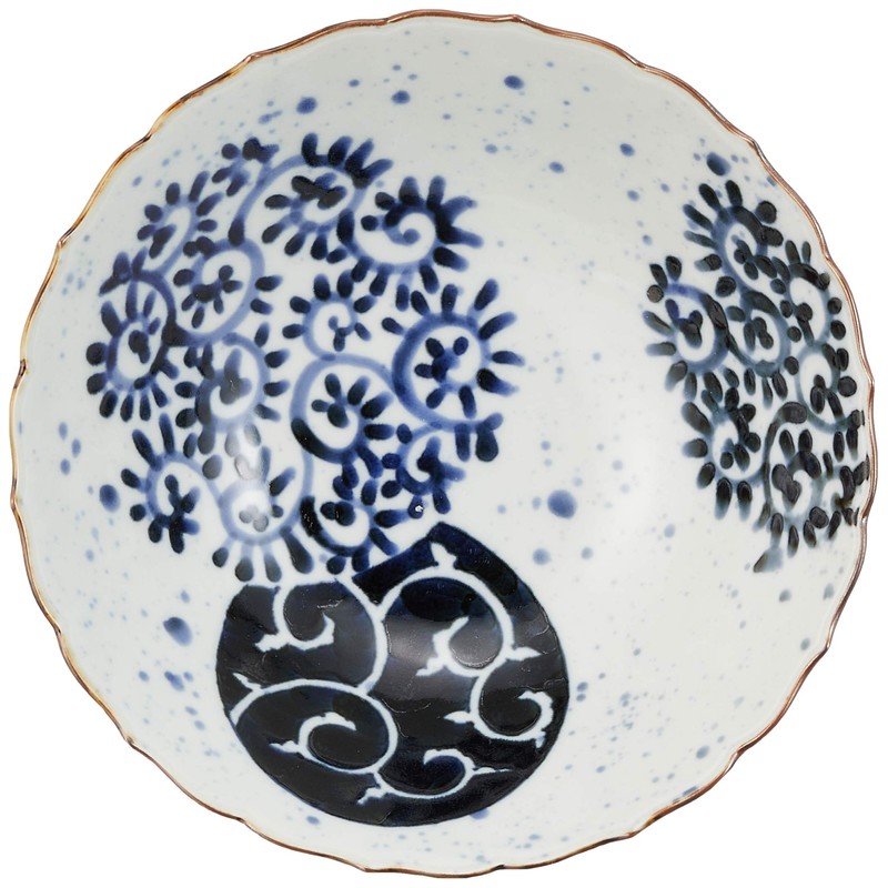 Arita Ware 52515 Fukusen Kiln Round Crest Arabesque Candy Bowl