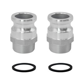 SAFBY 2 PCS Aluminum Global Type F Cam and Groove Hose Fitting,1.5“ Plug x 1.5” NPT Male with 2 PCS 1.5 Camlock Gasket Fitting (1.5")