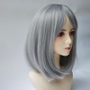 Silver Gray Wig with Bangs Ombre Grey Short Bob Natural