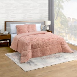 Elefantito Cobertor Con Borrega King Size Rosa Grizzly Térmico Diseño de la tela Liso