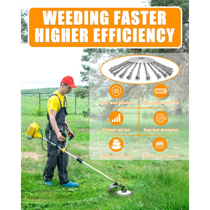 FANMANDY 10 Inch Indestructible Steel Wire Weed Eater Trimmer Head