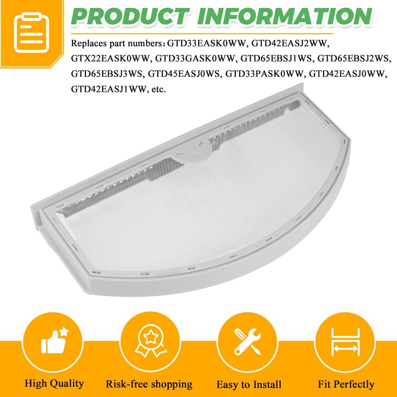 WE03X23881 GTD42EASJ2WW GTD33EASK0WW GTX22EASK0WW Dryer Lint Filter Replacement for GE