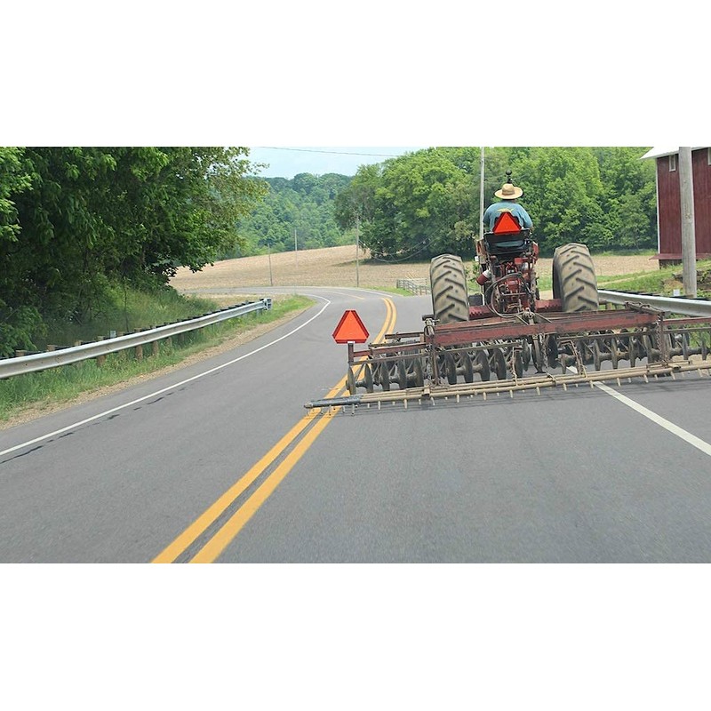 Slow Moving Vehicle Triangle Safety Sign,14"x16" Plastic, Highly Visible, Engineering