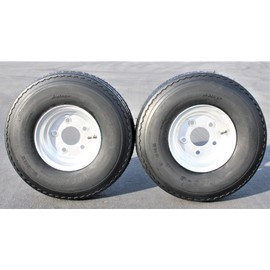 Antego Tire & Wheel (Set of 2) Antego Trailer Tire On Rim 570-8 5.70-8 Load C 5 Lug Galvanized Wheel