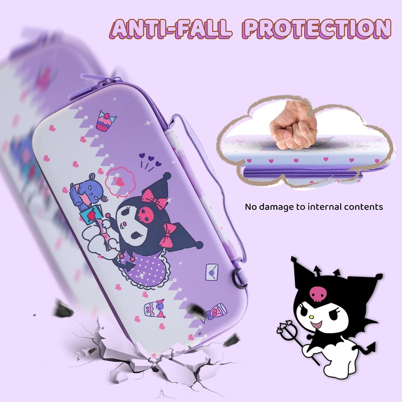 HYPERCASE Switch/Switch OLED Carrying Bag Cute Purple Bunny, Portable Switch/Switch