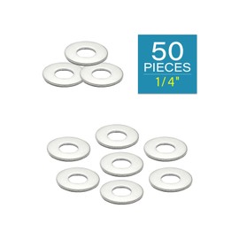 IMScrews 1/4" USS Large Flat Washers 304 Stainless Steel Washers Pack of 50