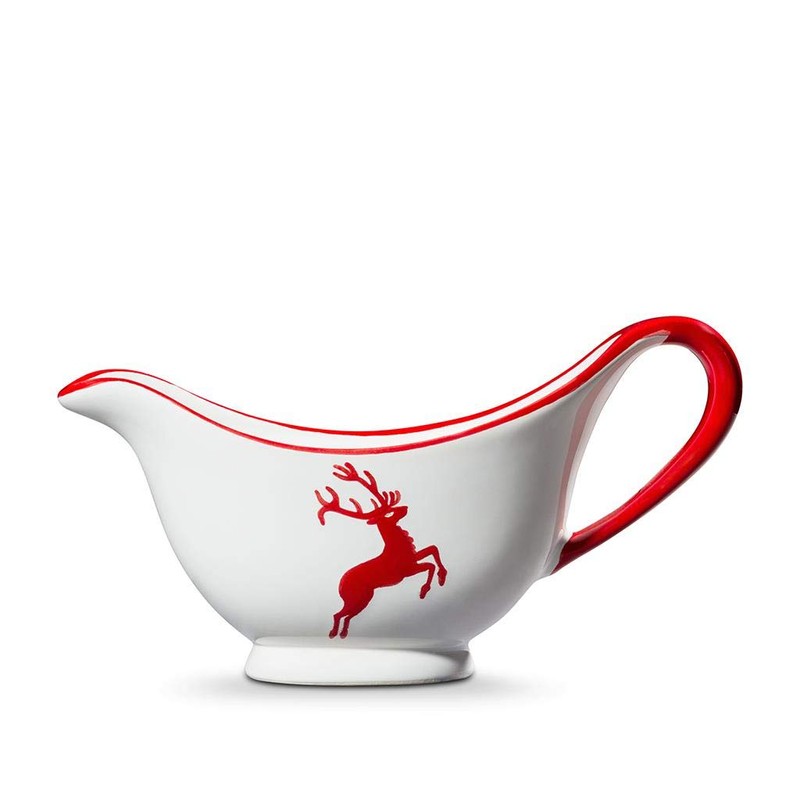 GMUNDNER KERAMIK Gravy Boat Capacity 0.2 Litres Ruby Red Deer