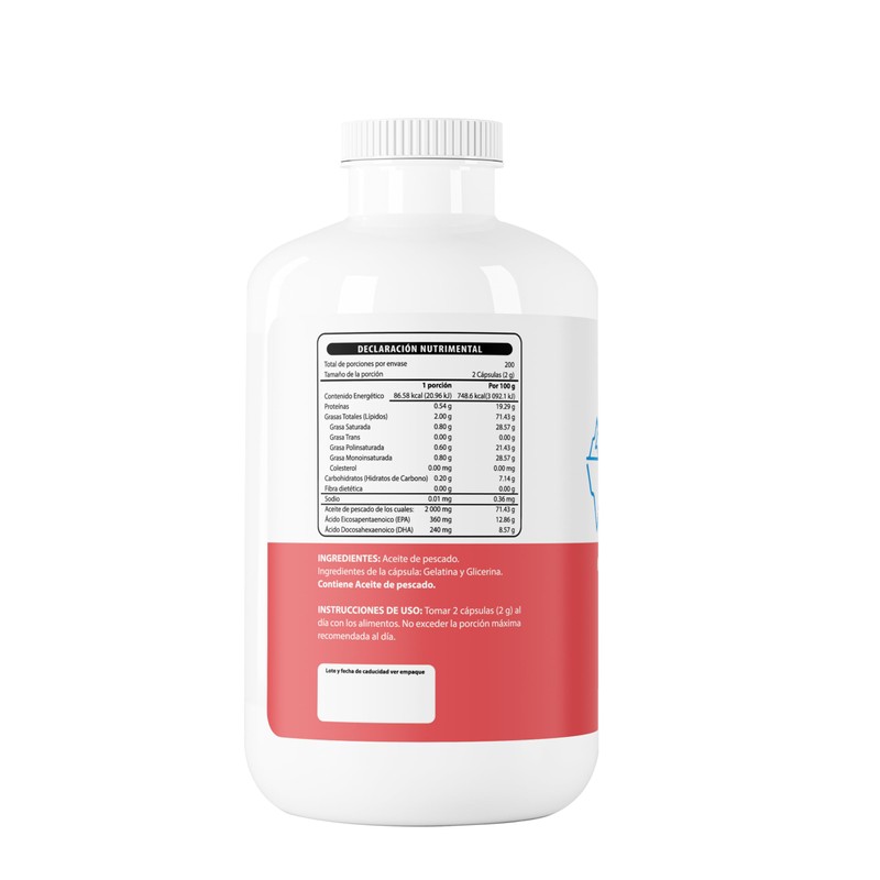 Wellthy Acrtic Omega 3 Softgel 400 Cápsulas. 360mg EPA, 240mg