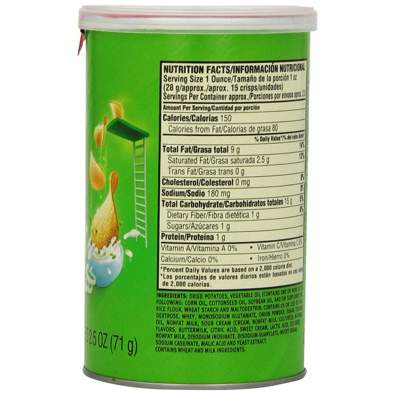 Pringles Sour Cream and Onion Grab and Go Pack, 2.5