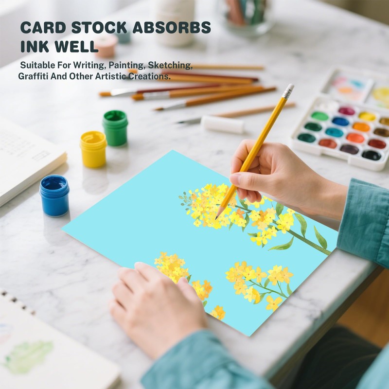 Cardstock 8.5 X 11, 40 Sheets Light Blue Card Stock,